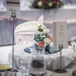 Close up of place settings at a wedding