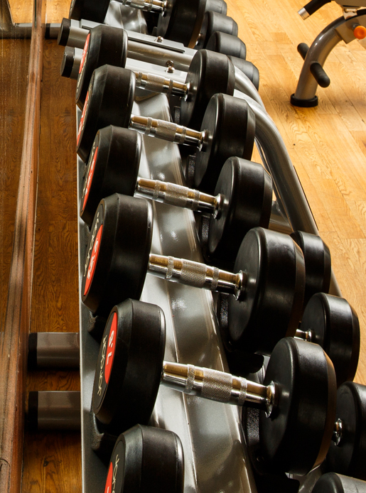 Free weights in the feel good health club